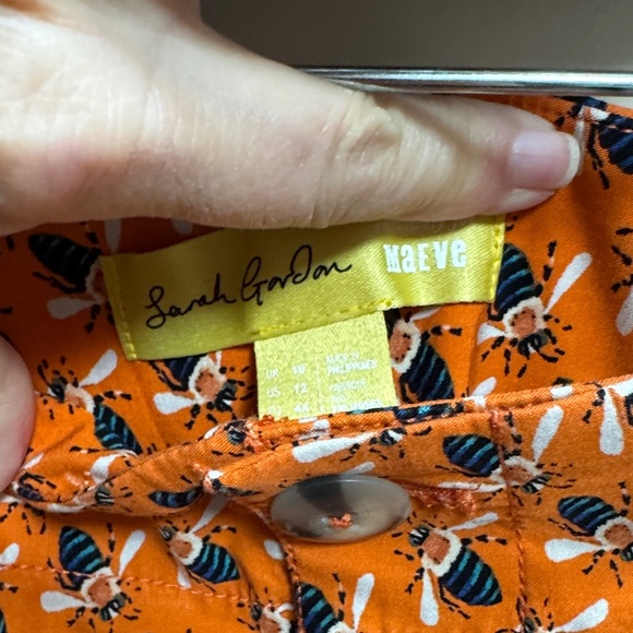 Maeve Orange Bee Print Colette Pants - Picture 2 of 4